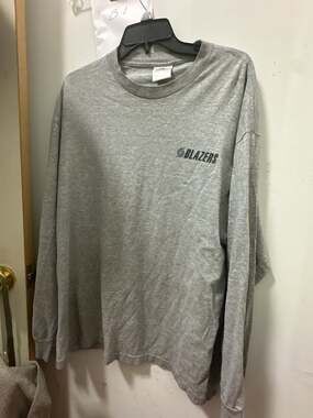 Portland Trail Blazers Long Sleeve T-Shirt Gray Size XL